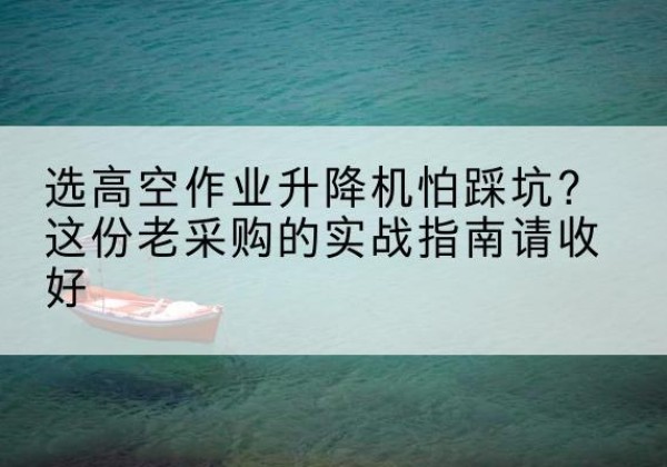 松阳高空作业升降机厂家推荐-选高空作业升降机怕踩坑？这份老采购的实战指南请收好